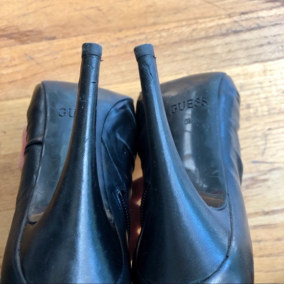 Guess Black Leather Side Zip Ankle Boot Sz 6.5 - Picture 6 of 8